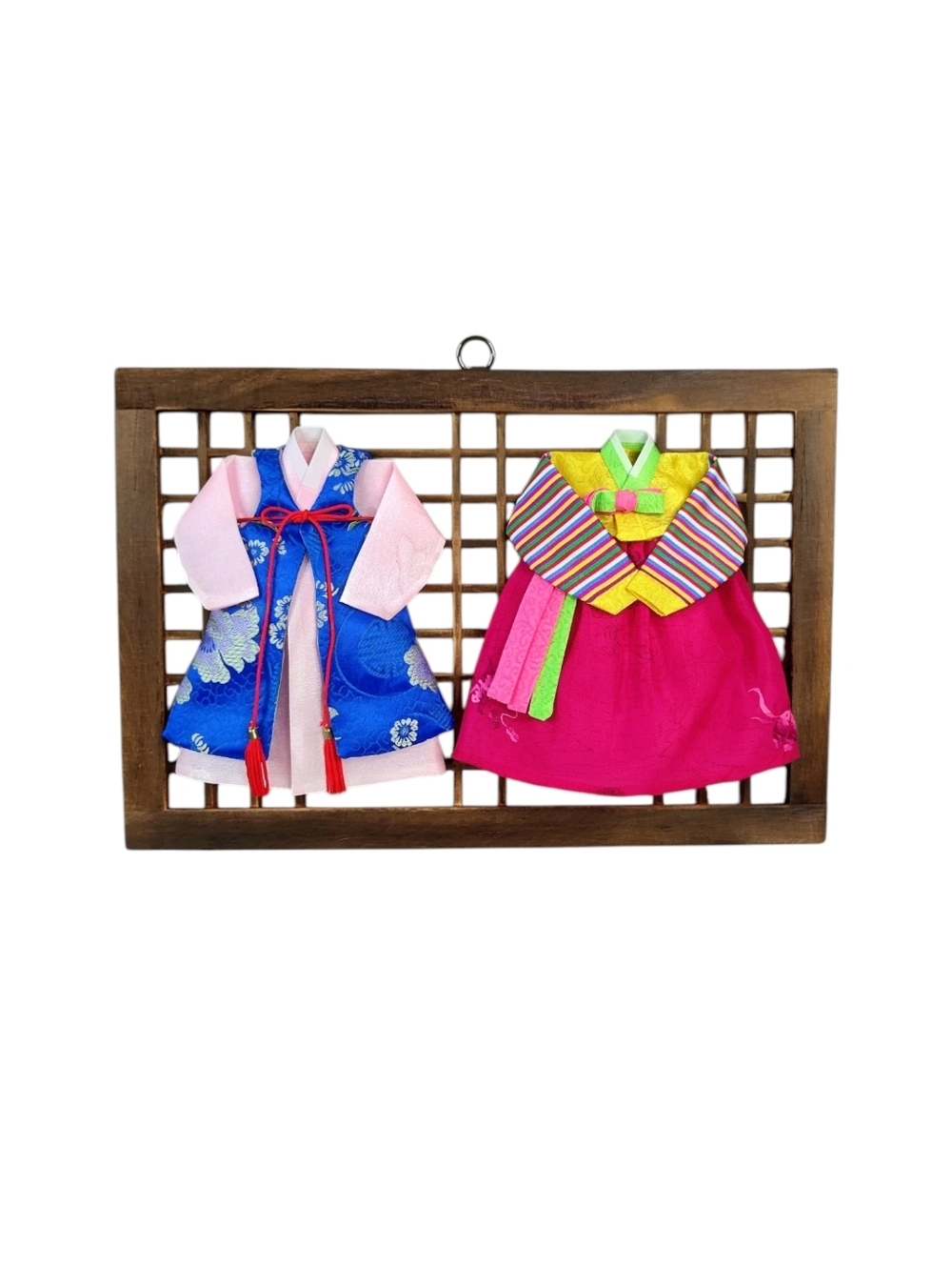 🎎 Korean Hanbok Wall Art Framed Textile Decor | New In Box